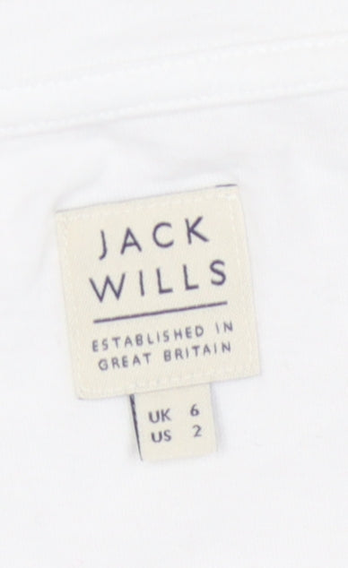 Jack Wills Women's White Basic T-Shirt Size 6