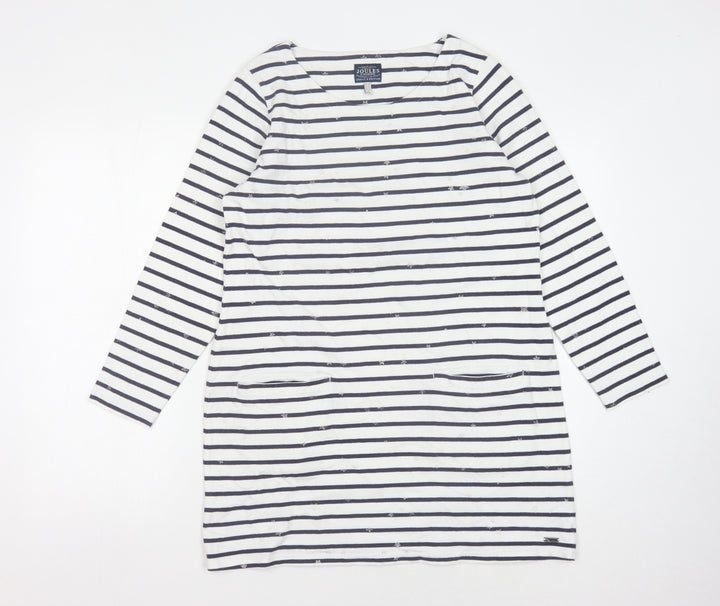 Joules Women's Striped Long Sleeve Cotton Shift Dress