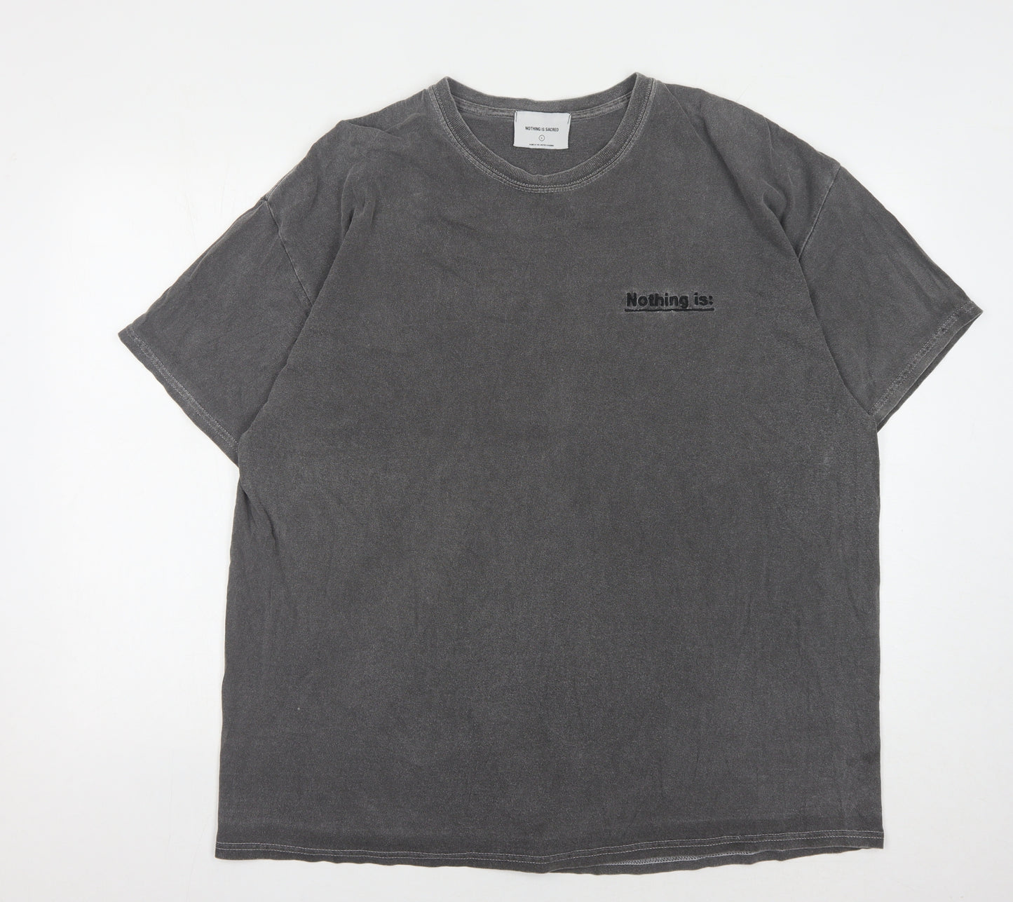 Nothing Is Sacred Men's Grey Crew Neck T-Shirt L
