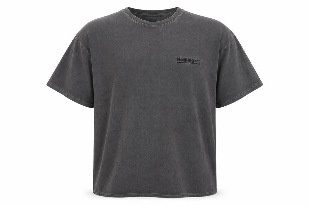 Front view of Nothing Is Sacred Men's Grey Crew Neck T-Shirt L