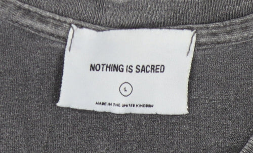 Nothing Is Sacred Men's Grey Crew Neck T-Shirt L