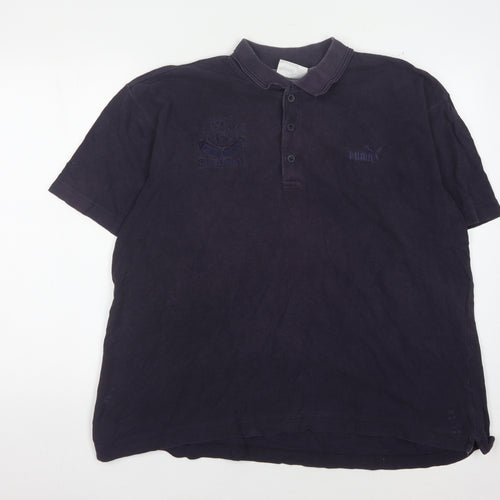 Puma Men's Black Polo Shirt L Short Sleeve