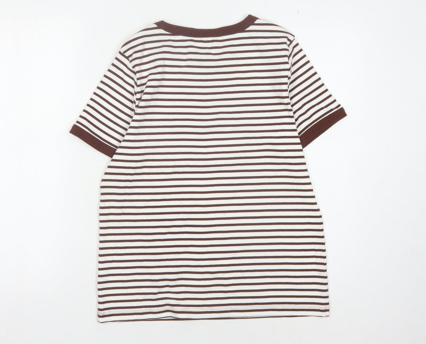 Marks and Spencer Women’s Brown Striped Ringer T-Shirt Size 14