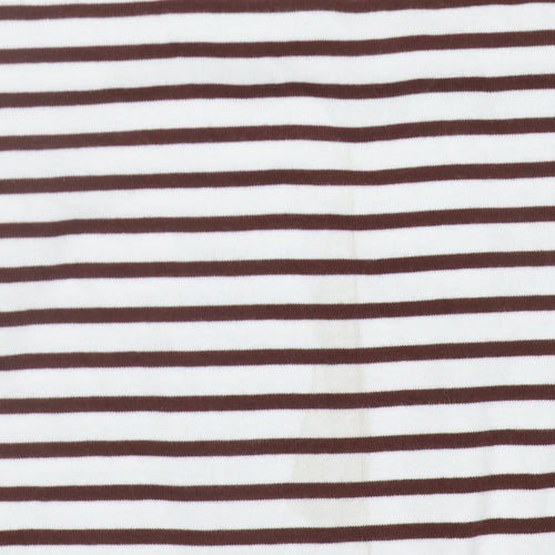 Marks and Spencer Women’s Brown Striped Ringer T-Shirt Size 14