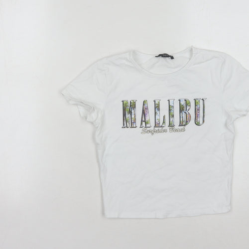 New Look Girls White Malibu T-Shirt, 12-13 Years, Casual Graphic