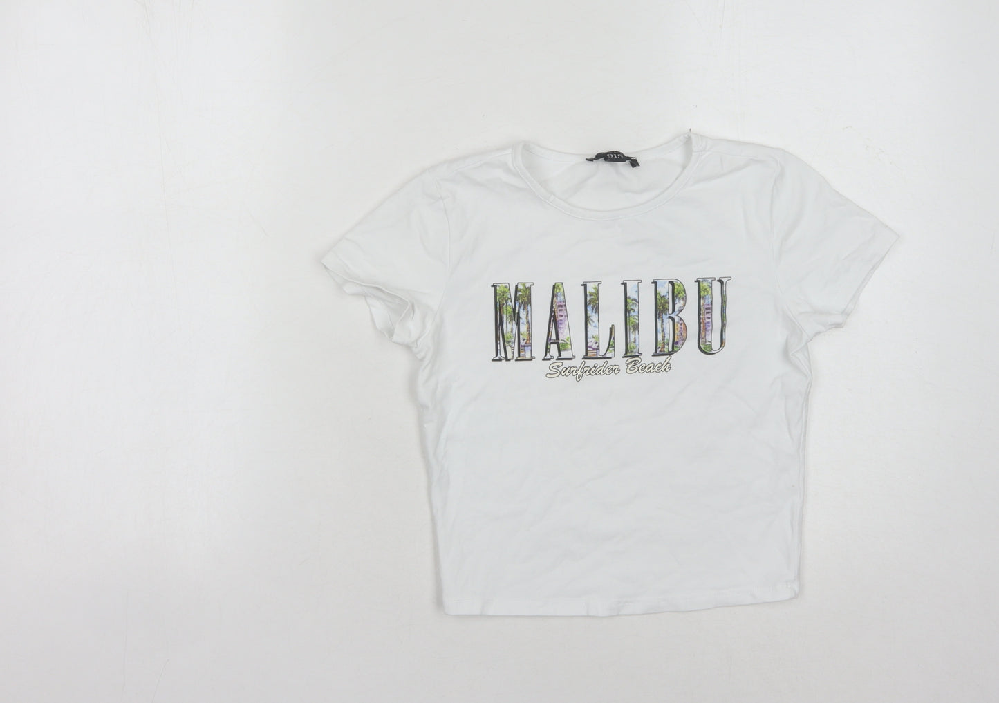New Look Girls White Malibu T-Shirt, 12-13 Years, Casual Graphic