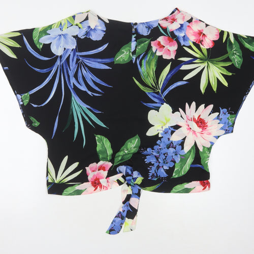 Debenhams Women's Floral Top, Black, Size 16, Relaxed Style
