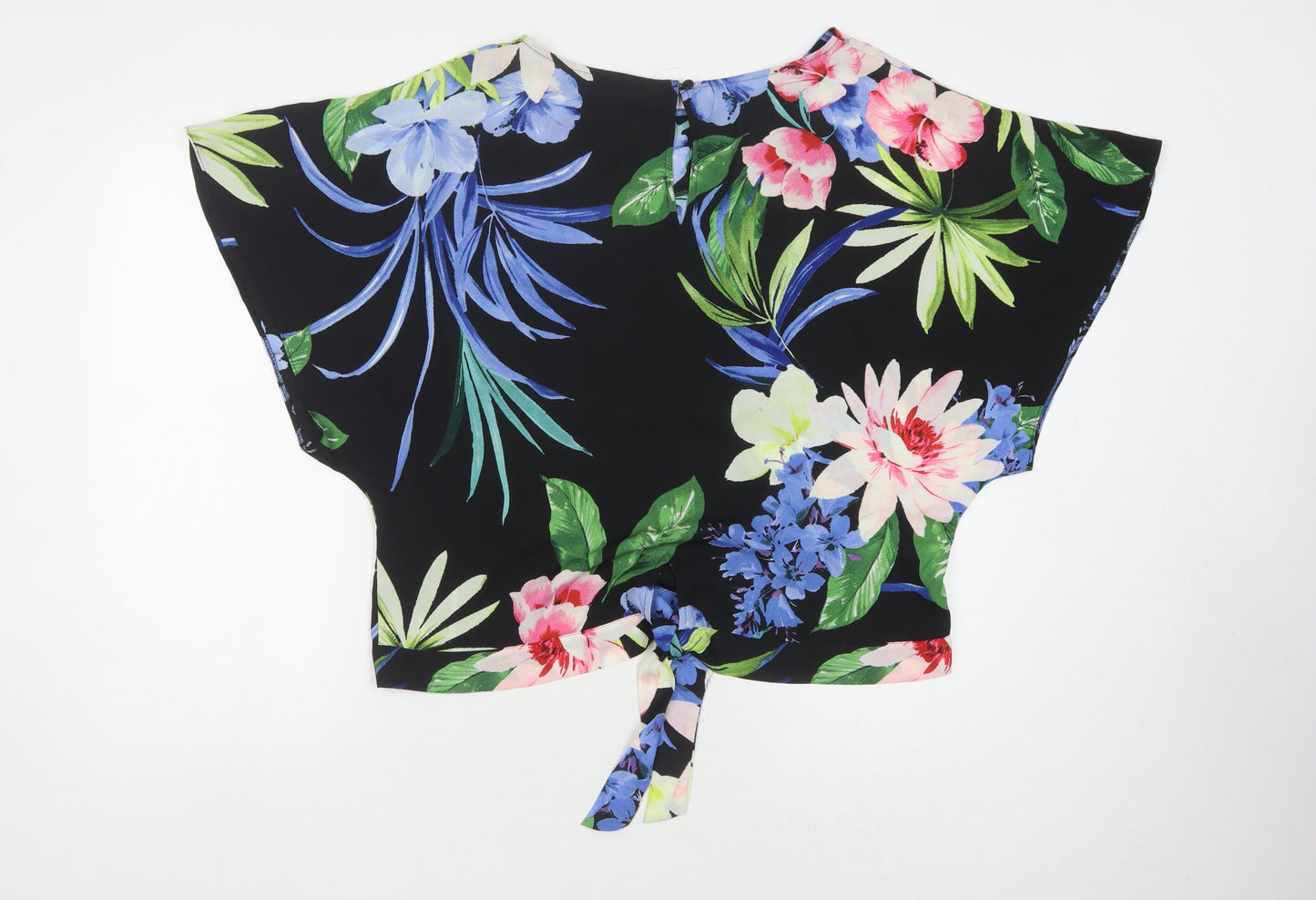 Debenhams Women's Floral Top, Black, Size 16, Relaxed Style