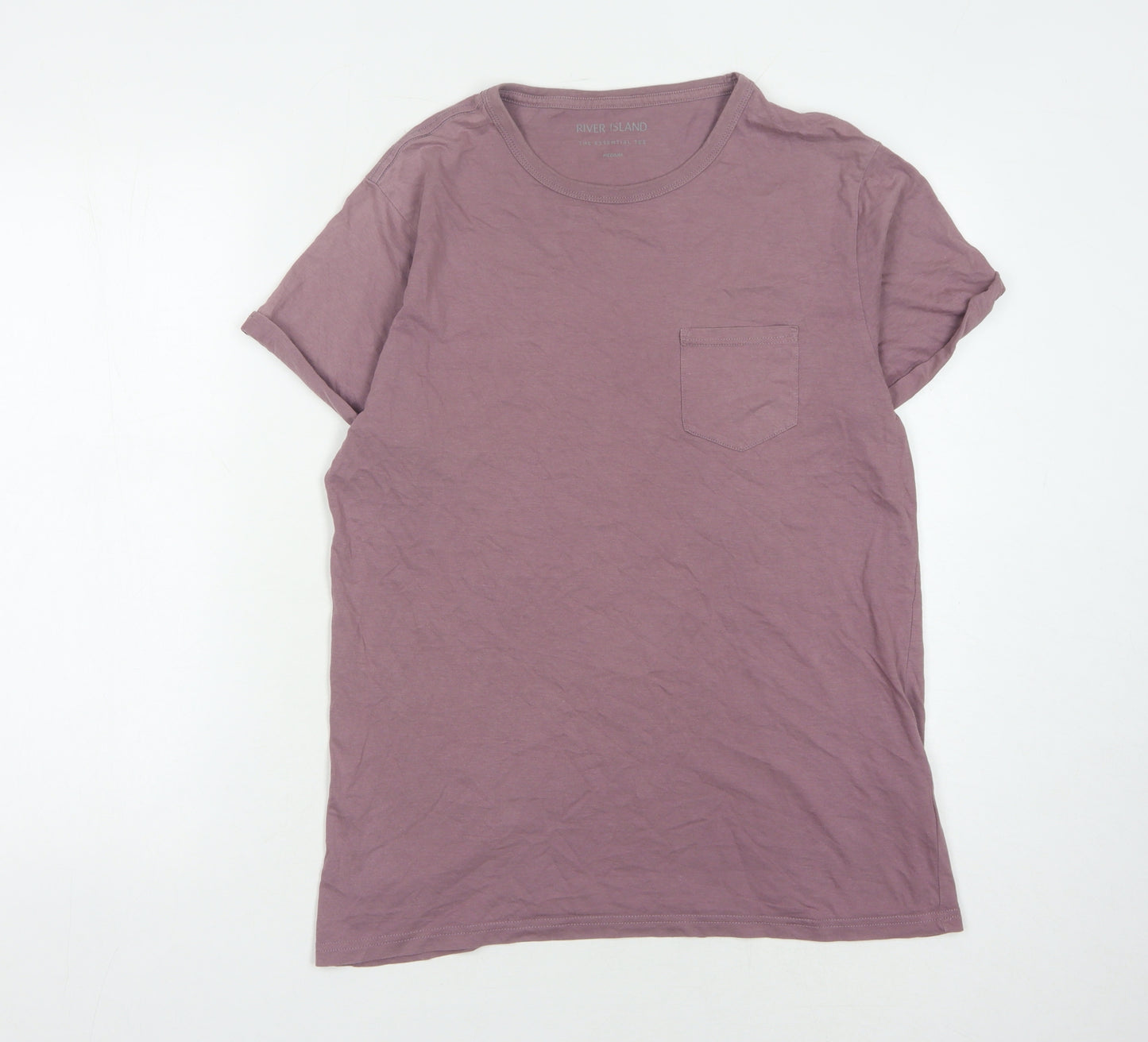River Island Men's Purple Crew Neck T-Shirt M