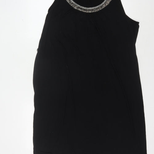 Monsoon Women's Black Knee Length Beaded Shift Dress XL