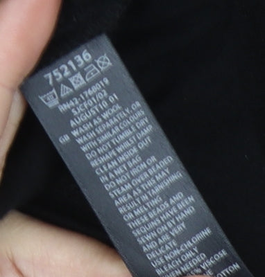 Monsoon Women's Black Knee Length Beaded Shift Dress XL