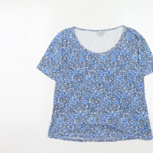Cerulean Women's Blue Floral T-Shirt - Size 14