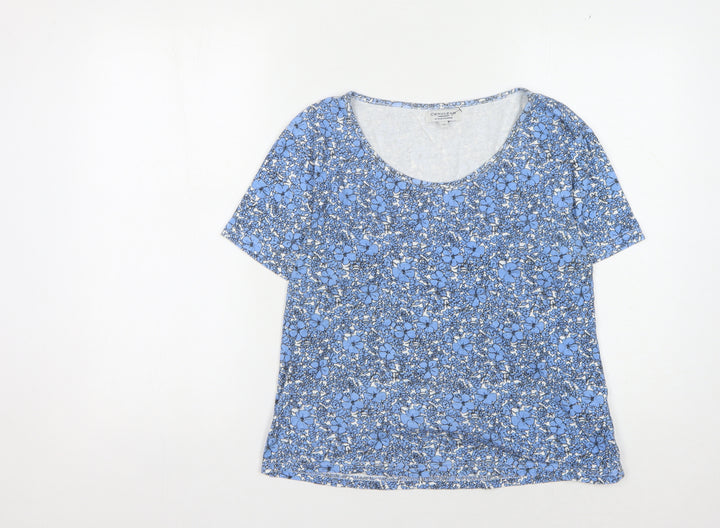 Cerulean Women's Blue Floral T-Shirt - Size 14