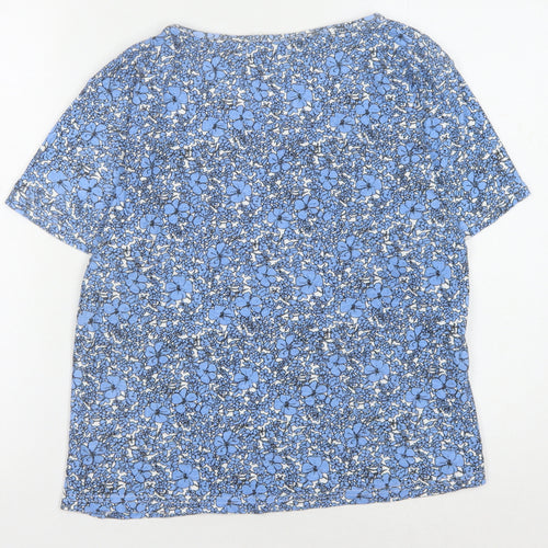 Cerulean Women's Blue Floral T-Shirt - Size 14