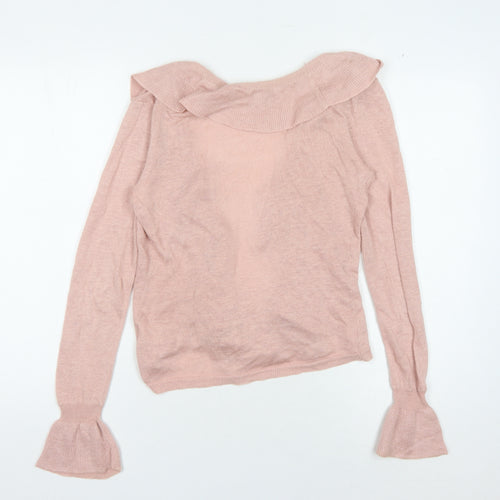 Phase Eight Women's Pink Open Front Cardigan XS Linen Blend