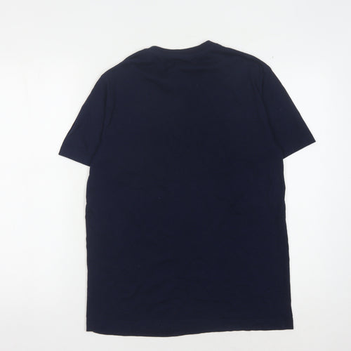 Free Soul Men's Blue Colourblock T-Shirt in S