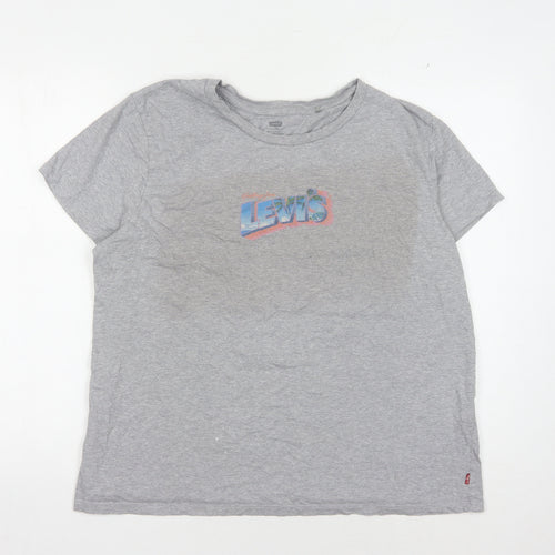 Levi's Men's Grey 2XL Cotton T-Shirt, Logo Print