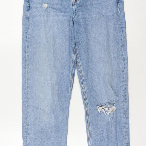 Girls 915 Light Blue Relaxed Jeans, Age 14, Rip Detail