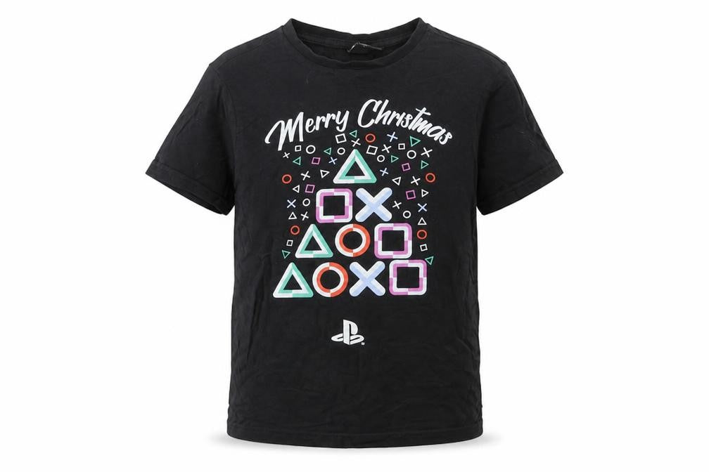 Fashion UK Boys Black Christmas PlayStation T-Shirt 6-7 Years
