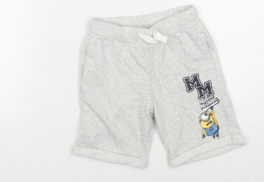 Despicable Me Boys Minion Shorts Grey 6-7 Years Sweat