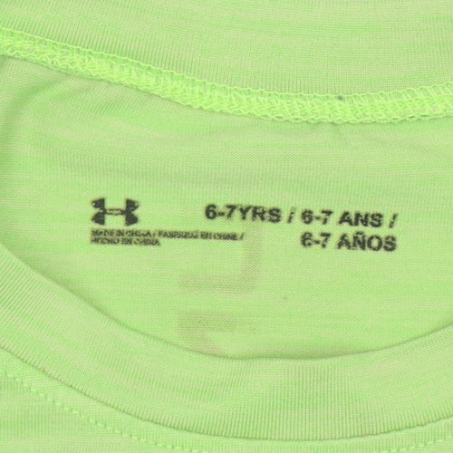 Under Armour Boys Green T-Shirt, 6-7 Years, Athletic Fit