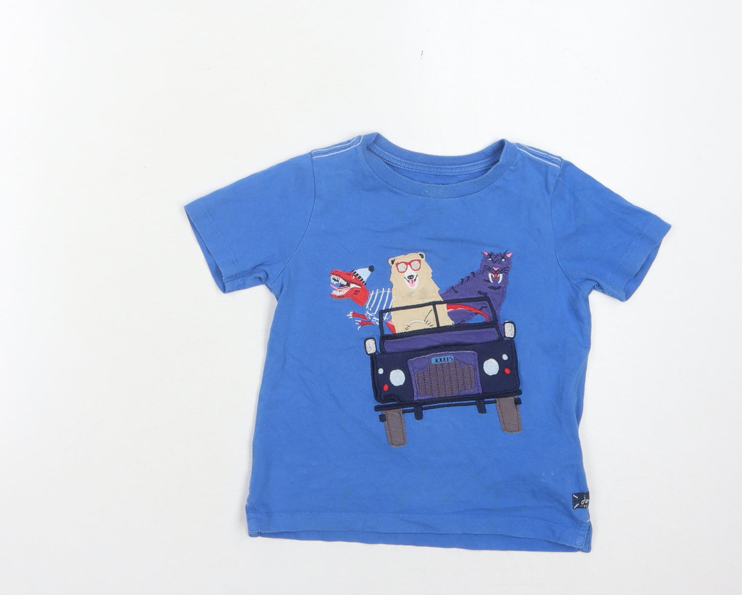 Joules Boys Blue Cotton T-Shirt, 4 Years, Graphic Print
