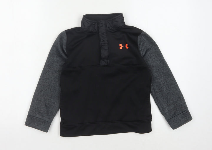 Under Armour Boys Black Lightweight Pullover Sweatshirt 6-7 Years