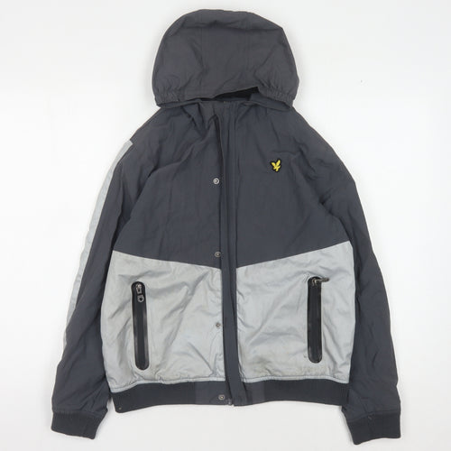 Lyle & Scott Boys Grey Bomber Jacket, 12-13 Years, Hooded, Zip