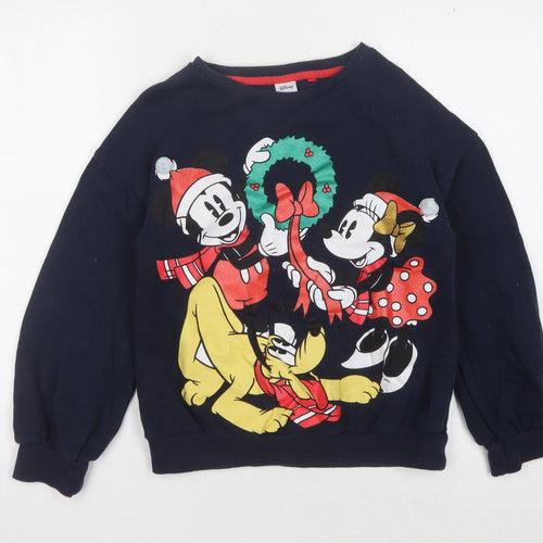 Next Girls Blue Cartoon Christmas Sweatshirt 12 Years