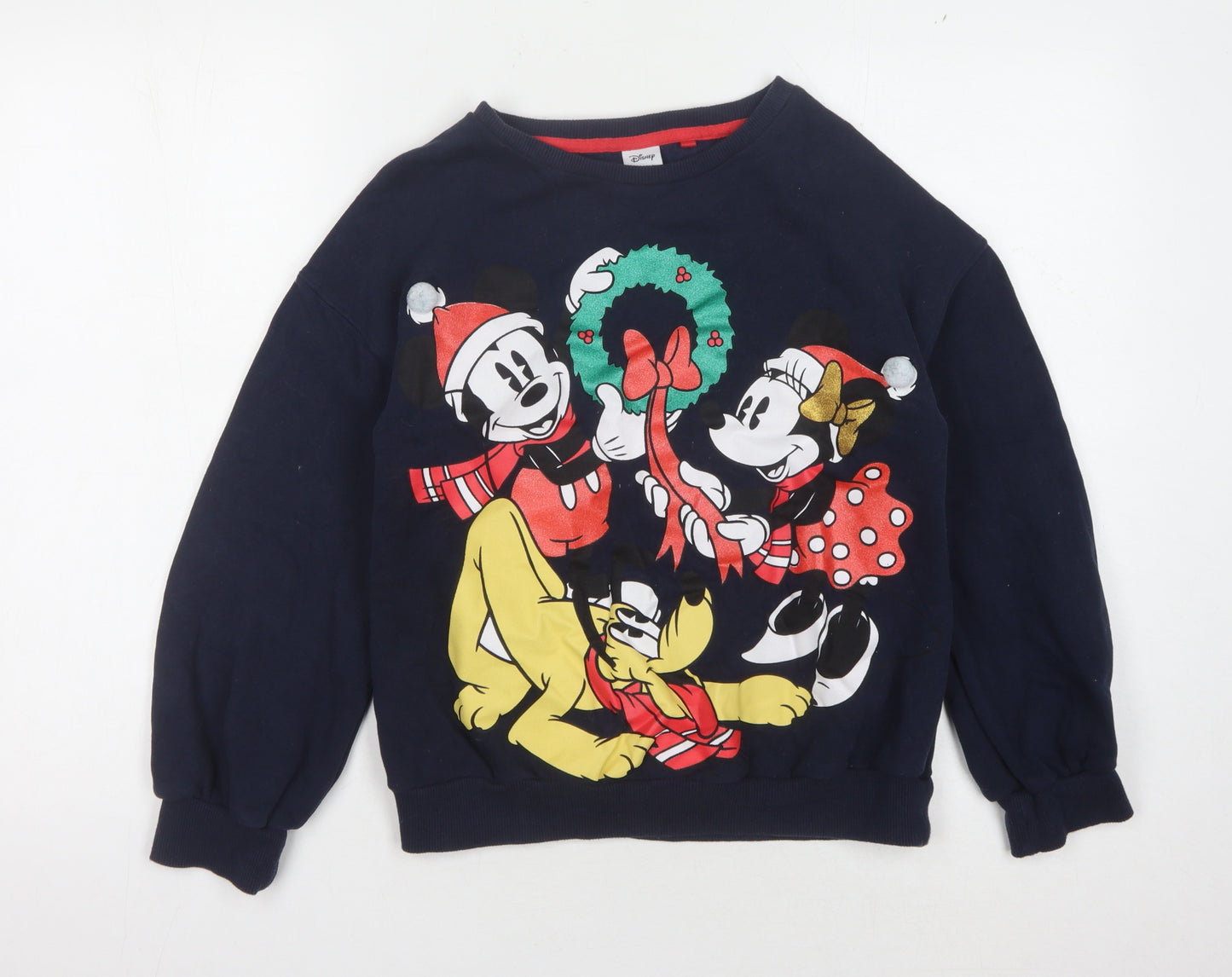 Next Girls Blue Cartoon Christmas Sweatshirt 12 Years