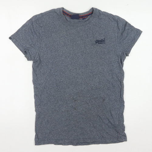 Superdry Men's Blue S Logo T-Shirt, Cotton Crew Neck