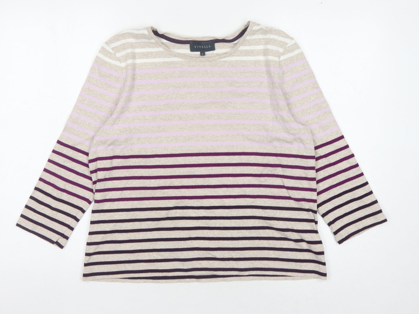 Viyella Women's Multicoloured Striped T-Shirt, Size L