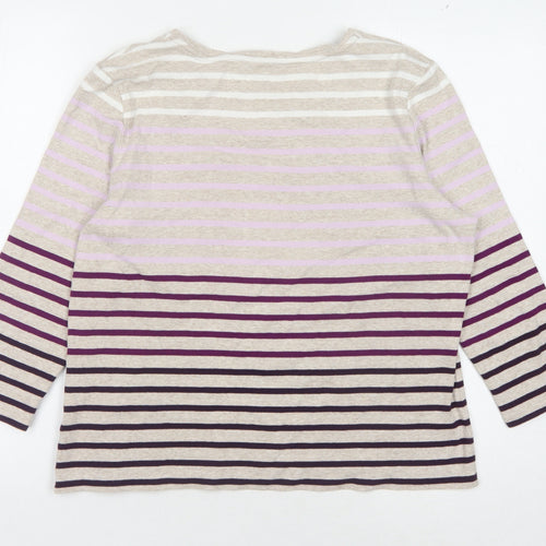 Viyella Women's Multicoloured Striped T-Shirt, Size L