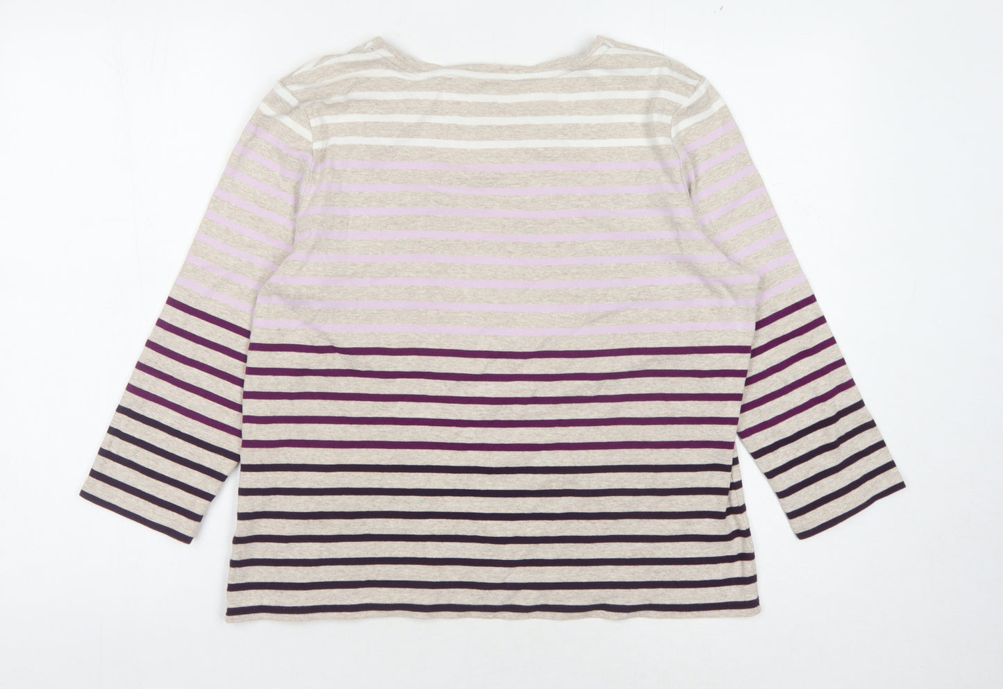 Viyella Women's Multicoloured Striped T-Shirt, Size L