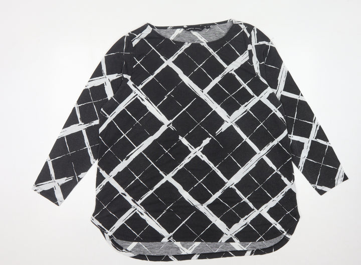 Capsule Women's Black Geometric Long Sleeve Top