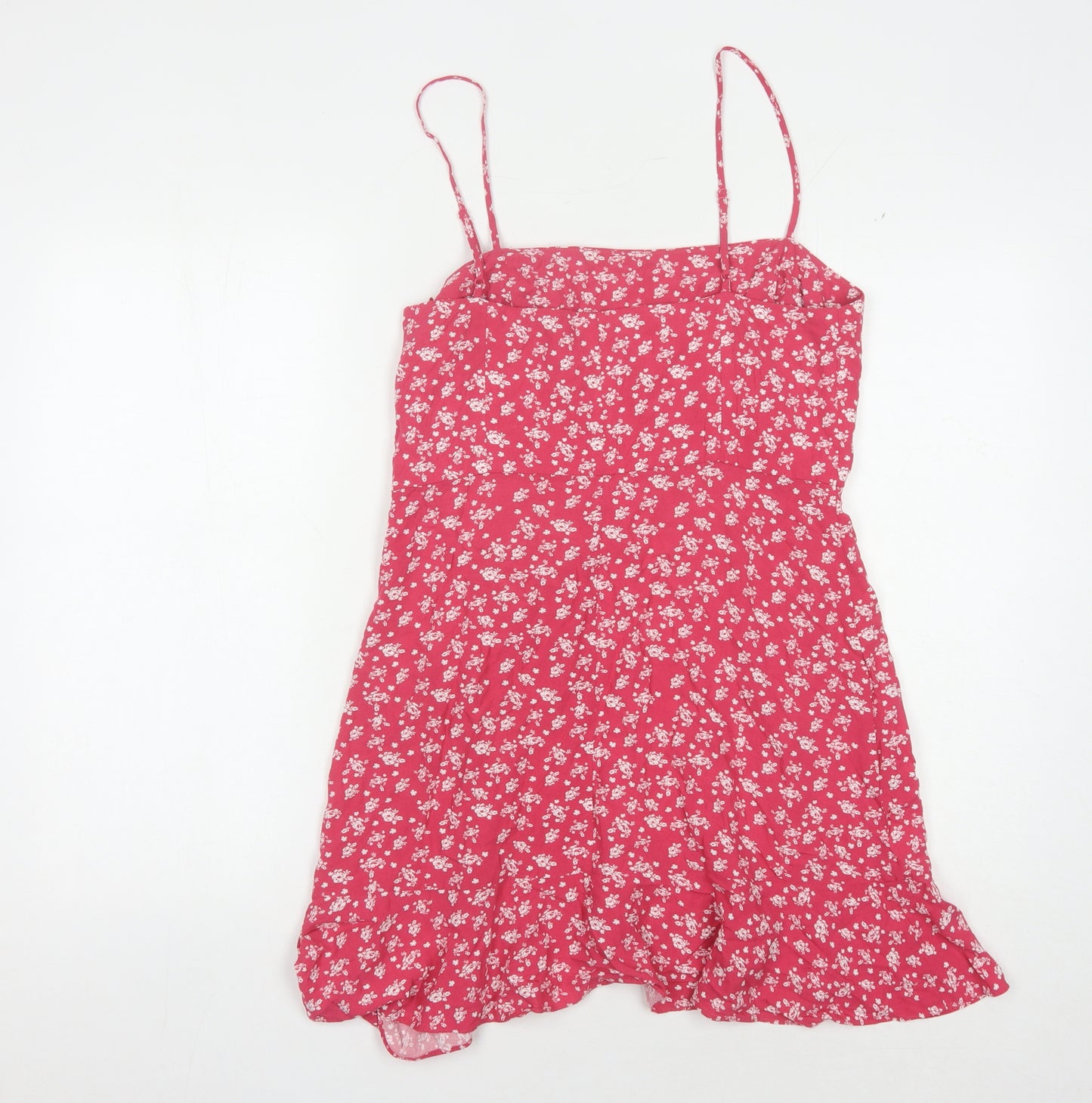 Pamela x NA-KD Red Floral Slip Dress Size 12 - Bohemian Elegance