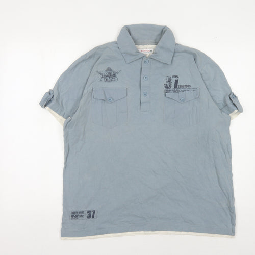 Burton Men's Blue Polo, Size L, Short Sleeve Cotton