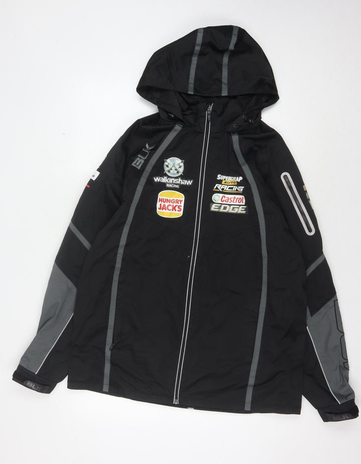 BLK Men's Black Racing Jacket M Waterproof Hooded
