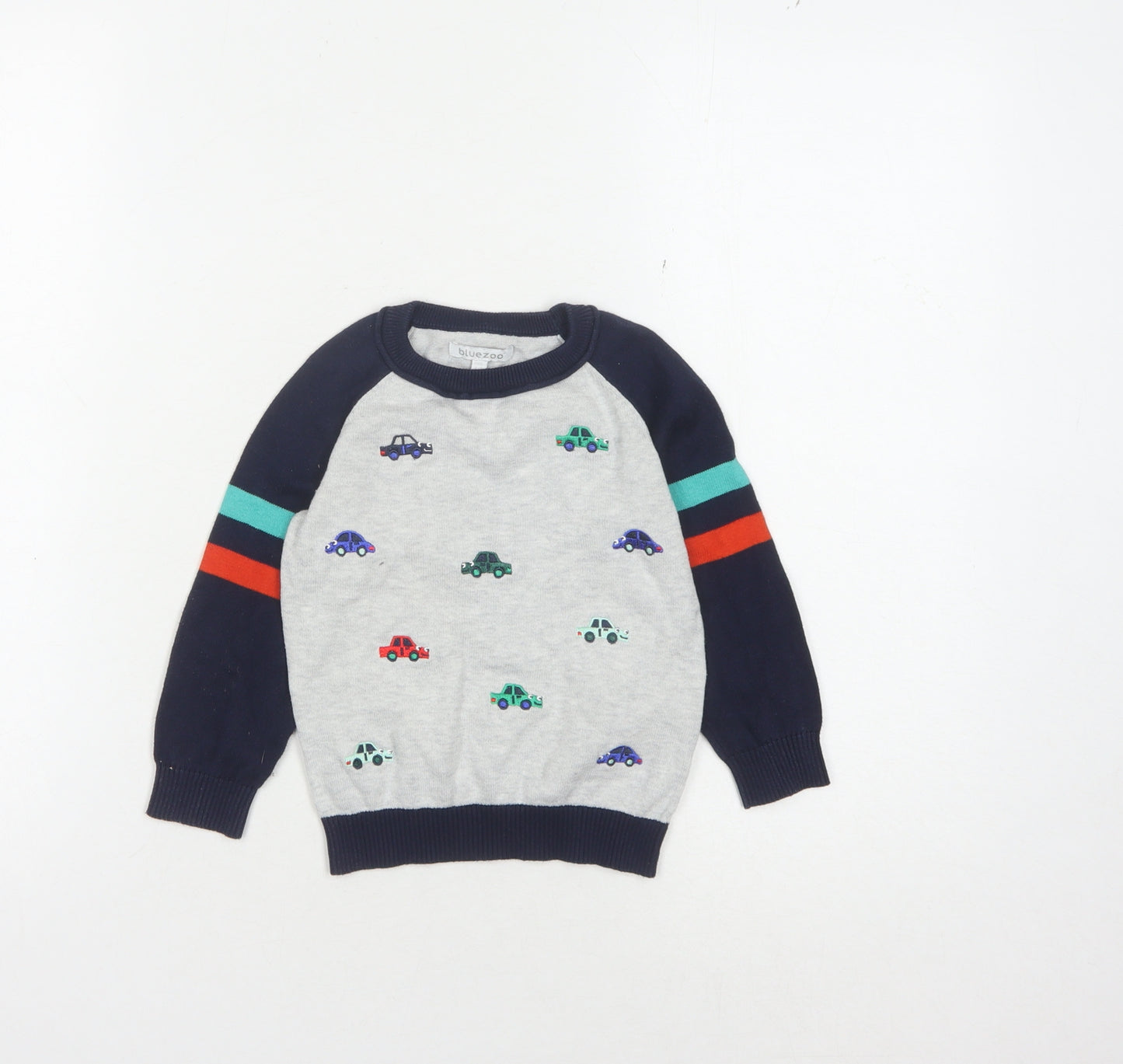 Blue Zoo Boys Multicoloured Car Print Cotton Jumper