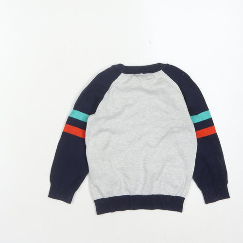 Blue Zoo Boys Multicoloured Car Print Cotton Jumper
