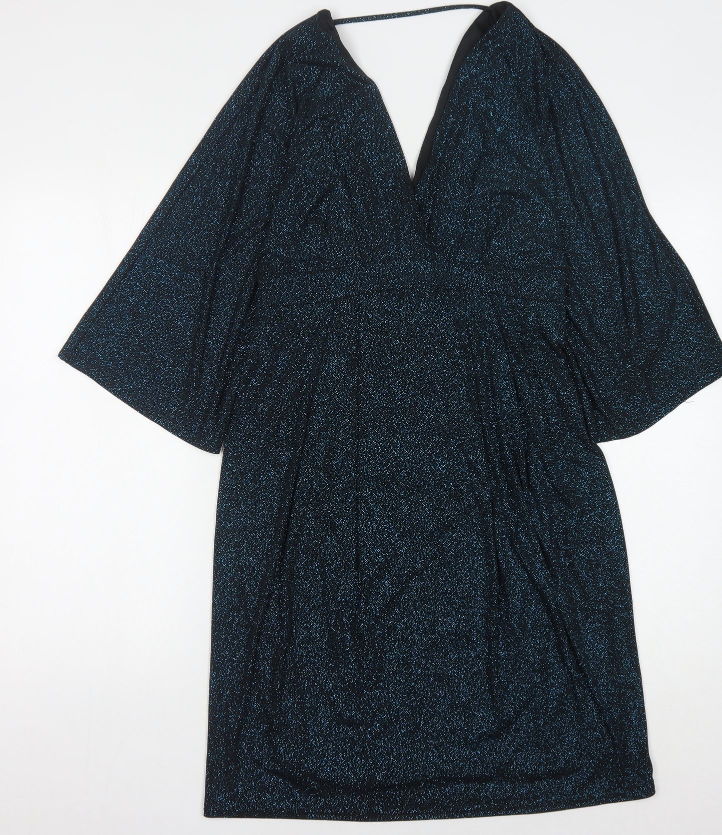 ASOS Women's Black Glitter V-Neck Party Dress Size 8