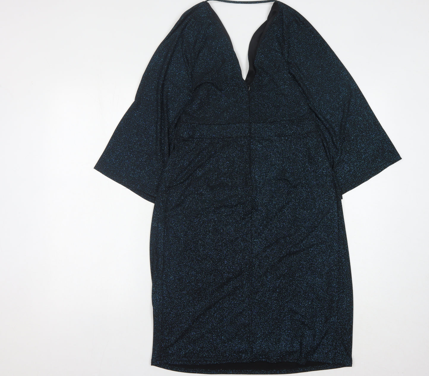 ASOS Women's Black Glitter V-Neck Party Dress Size 8