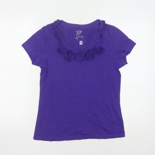 John Lewis Women's Purple Cotton T-Shirt, Size 10