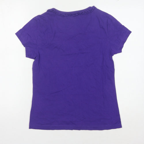 John Lewis Women's Purple Cotton T-Shirt, Size 10