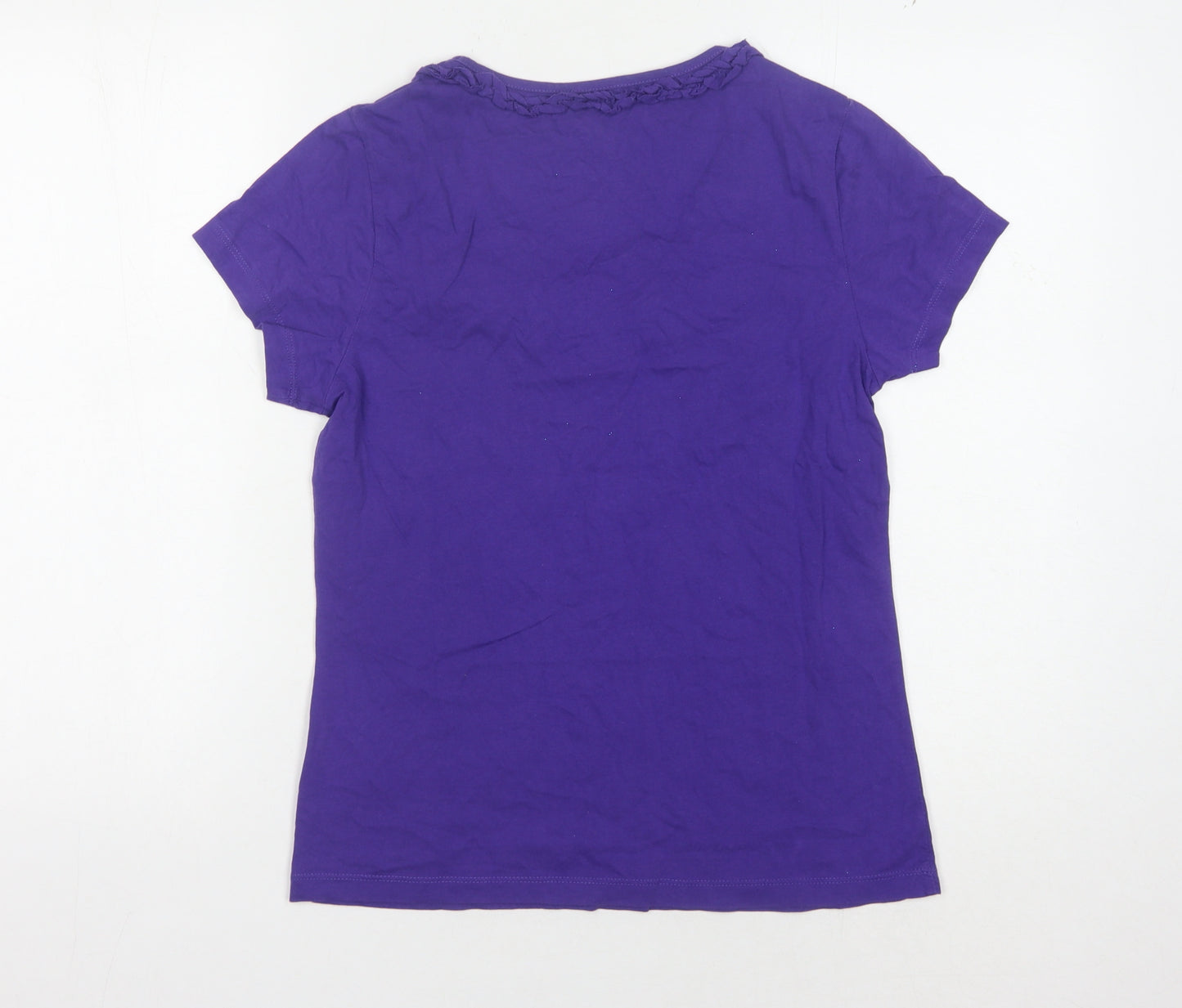 John Lewis Women's Purple Cotton T-Shirt, Size 10