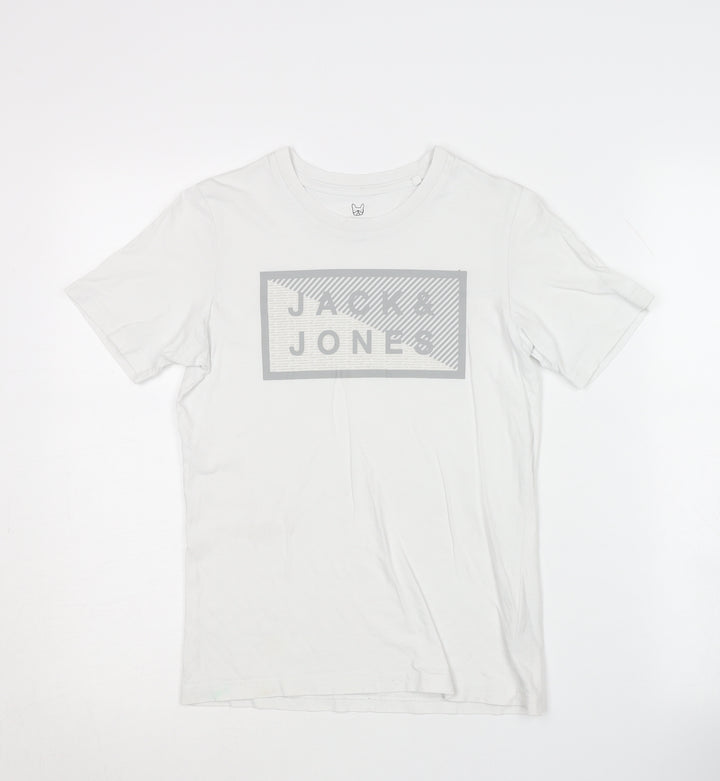 Jack & Jones Boys White Graphic Print T-Shirt 11-12 Years