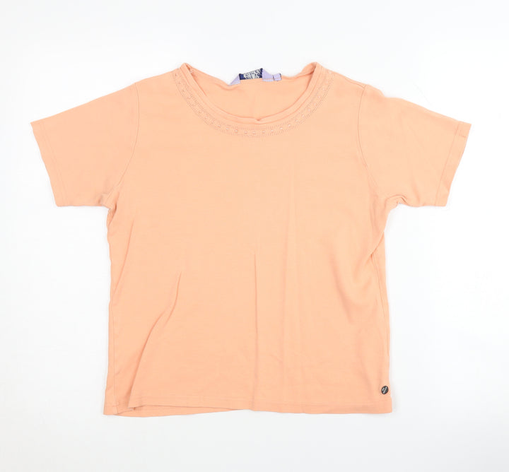 Honor Millburn Women's Orange Basic T-Shirt, Size 10