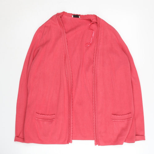 Eastex Women's Pink Open Front Cardigan, Size 12, Long Sleeve