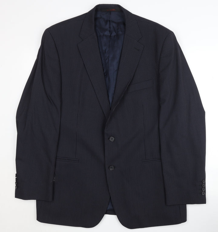 Jeff Banks Men's Blue Striped Blazer 44 Regular