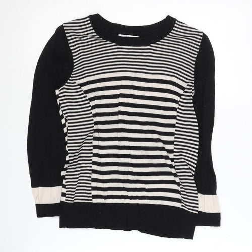 Jasper Conran Women's Black Striped Pullover Jumper Size 12